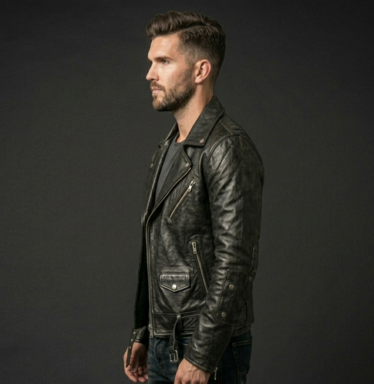 Translation missing: en.Distressed Black Biker Jacket