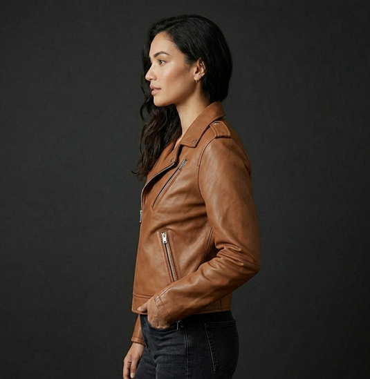 Translation missing: en.Tan Biker Jacket