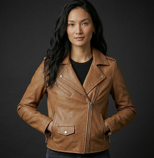 Translation missing: en.Tan Biker Jacket