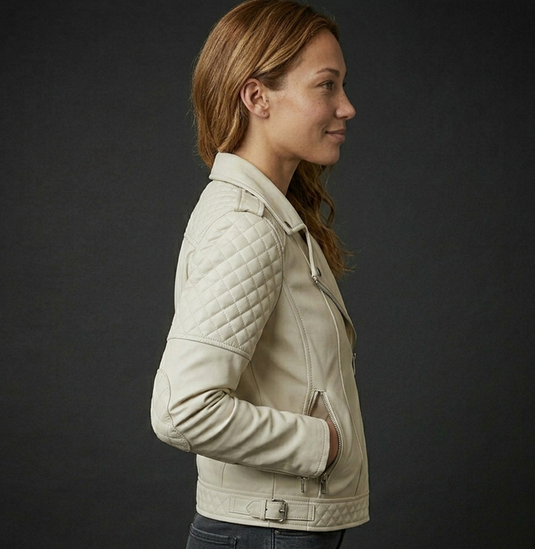 Translation missing: en.Cream Quilted Jacket