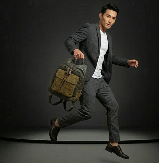 Translation missing: en.Olive Leather Backpack