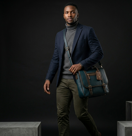 Translation missing: en.Teal Leather Briefcase