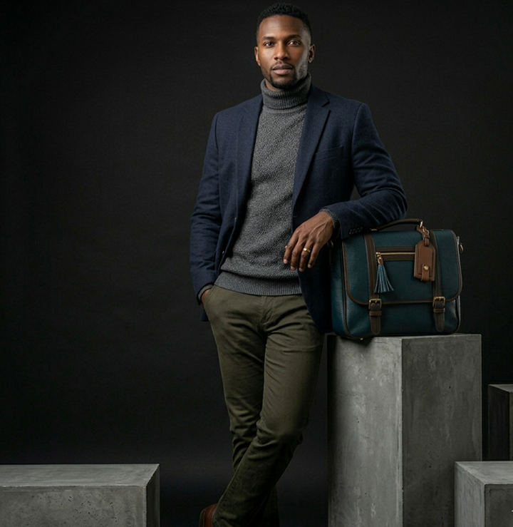 Translation missing: en.Teal Leather Briefcase