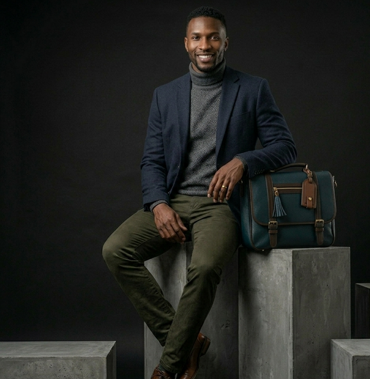 Translation missing: en.Teal Leather Briefcase