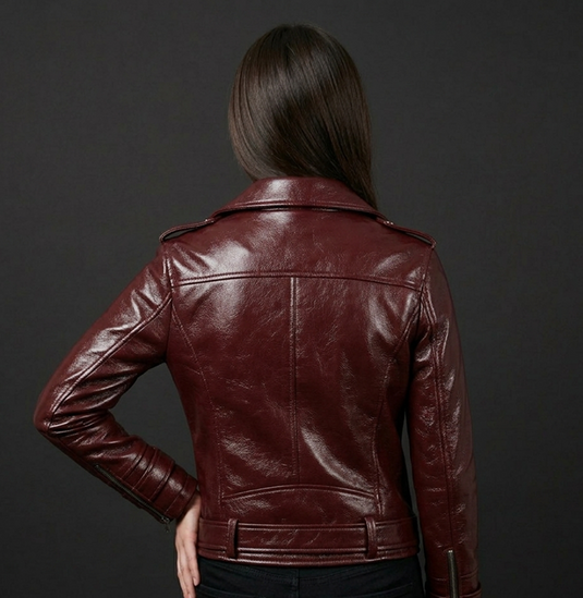 Translation missing: en.Burgundy Biker Jacket