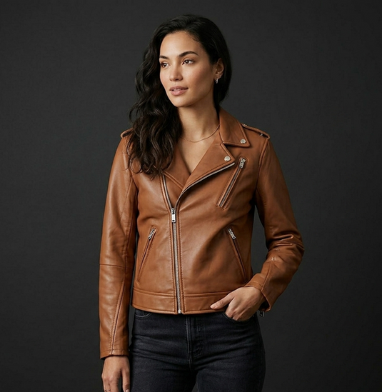Translation missing: en.Tan Biker Jacket