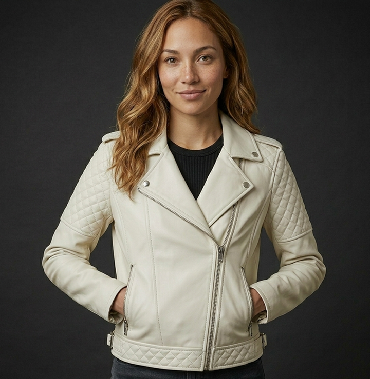 Translation missing: en.Cream Quilted Jacket