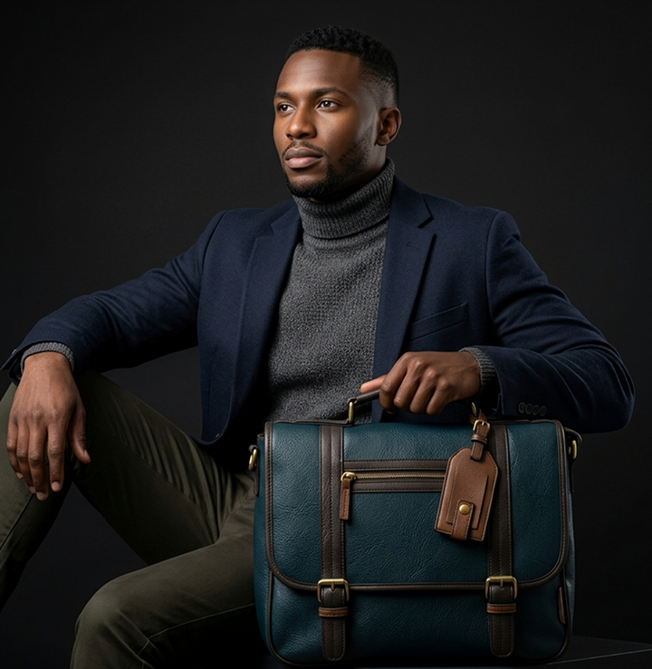Translation missing: en.Teal Leather Briefcase