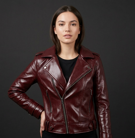 Translation missing: en.Burgundy Biker Jacket